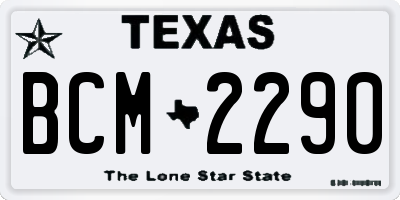 TX license plate BCM2290