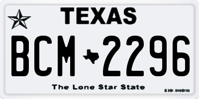 TX license plate BCM2296