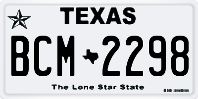 TX license plate BCM2298