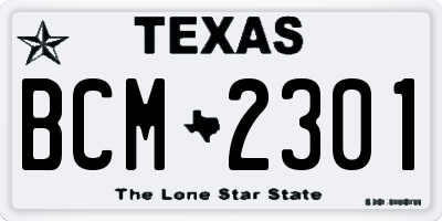 TX license plate BCM2301