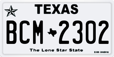 TX license plate BCM2302