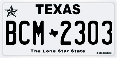 TX license plate BCM2303