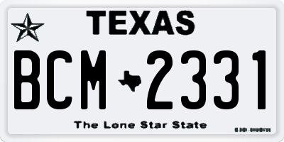 TX license plate BCM2331