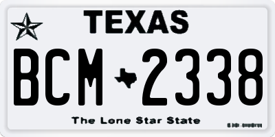 TX license plate BCM2338