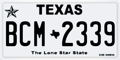 TX license plate BCM2339