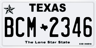 TX license plate BCM2346