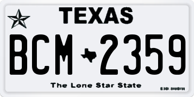 TX license plate BCM2359
