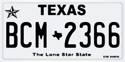 TX license plate BCM2366
