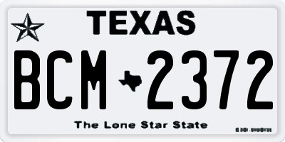 TX license plate BCM2372