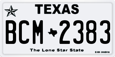 TX license plate BCM2383