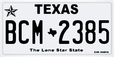TX license plate BCM2385