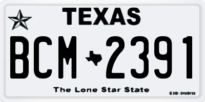 TX license plate BCM2391