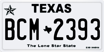 TX license plate BCM2393