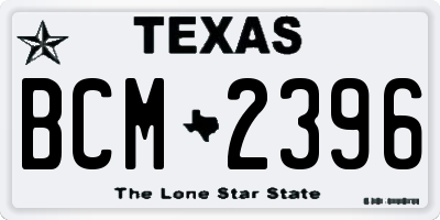 TX license plate BCM2396