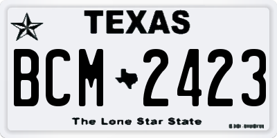 TX license plate BCM2423