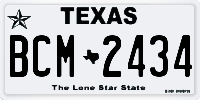 TX license plate BCM2434