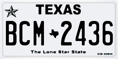 TX license plate BCM2436