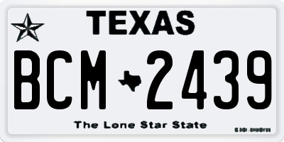 TX license plate BCM2439