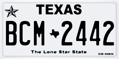 TX license plate BCM2442