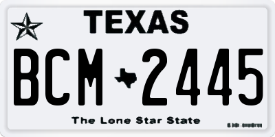 TX license plate BCM2445