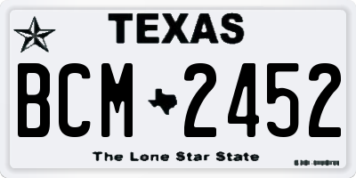 TX license plate BCM2452