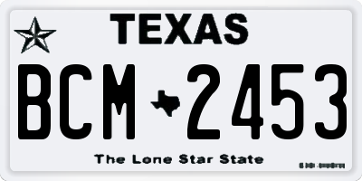 TX license plate BCM2453