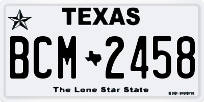 TX license plate BCM2458