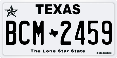 TX license plate BCM2459