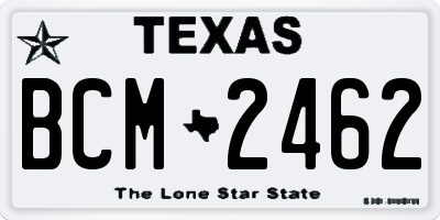 TX license plate BCM2462