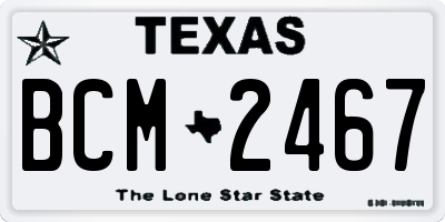 TX license plate BCM2467