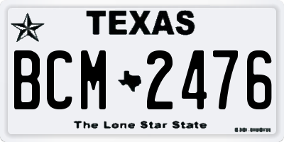 TX license plate BCM2476