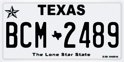 TX license plate BCM2489