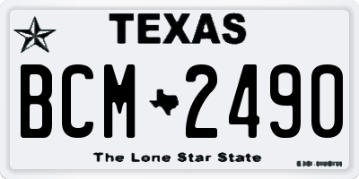 TX license plate BCM2490