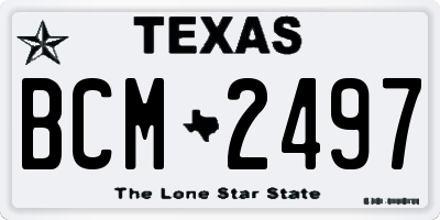 TX license plate BCM2497