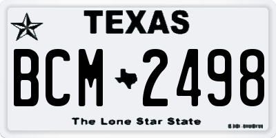 TX license plate BCM2498