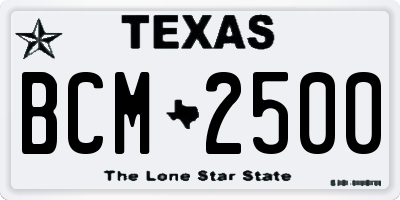 TX license plate BCM2500