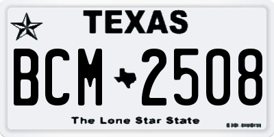 TX license plate BCM2508