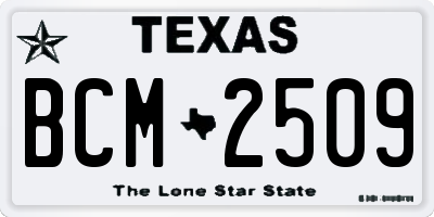 TX license plate BCM2509