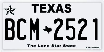 TX license plate BCM2521
