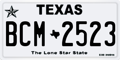 TX license plate BCM2523