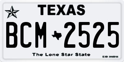 TX license plate BCM2525