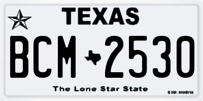 TX license plate BCM2530
