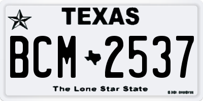 TX license plate BCM2537