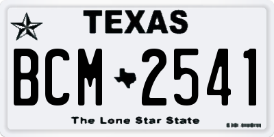 TX license plate BCM2541