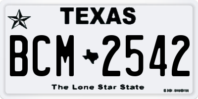 TX license plate BCM2542