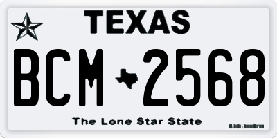 TX license plate BCM2568