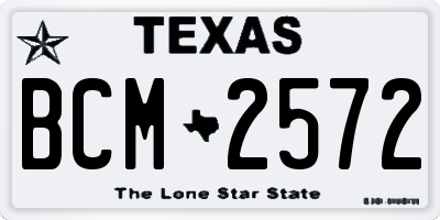 TX license plate BCM2572
