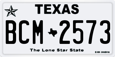 TX license plate BCM2573