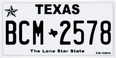 TX license plate BCM2578
