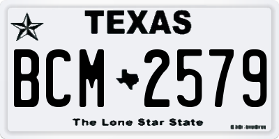 TX license plate BCM2579